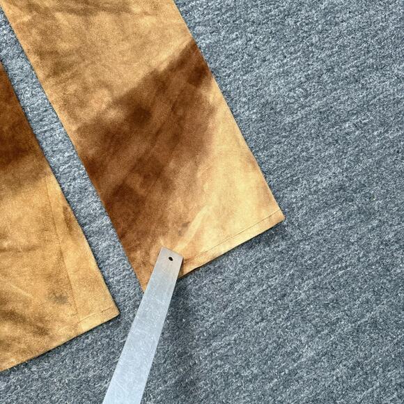 Elements By Vakko Pants Women 4 Brown Suede Leather Tie Dye Hippie Disco Y2K 90s - Picture 3 of 12